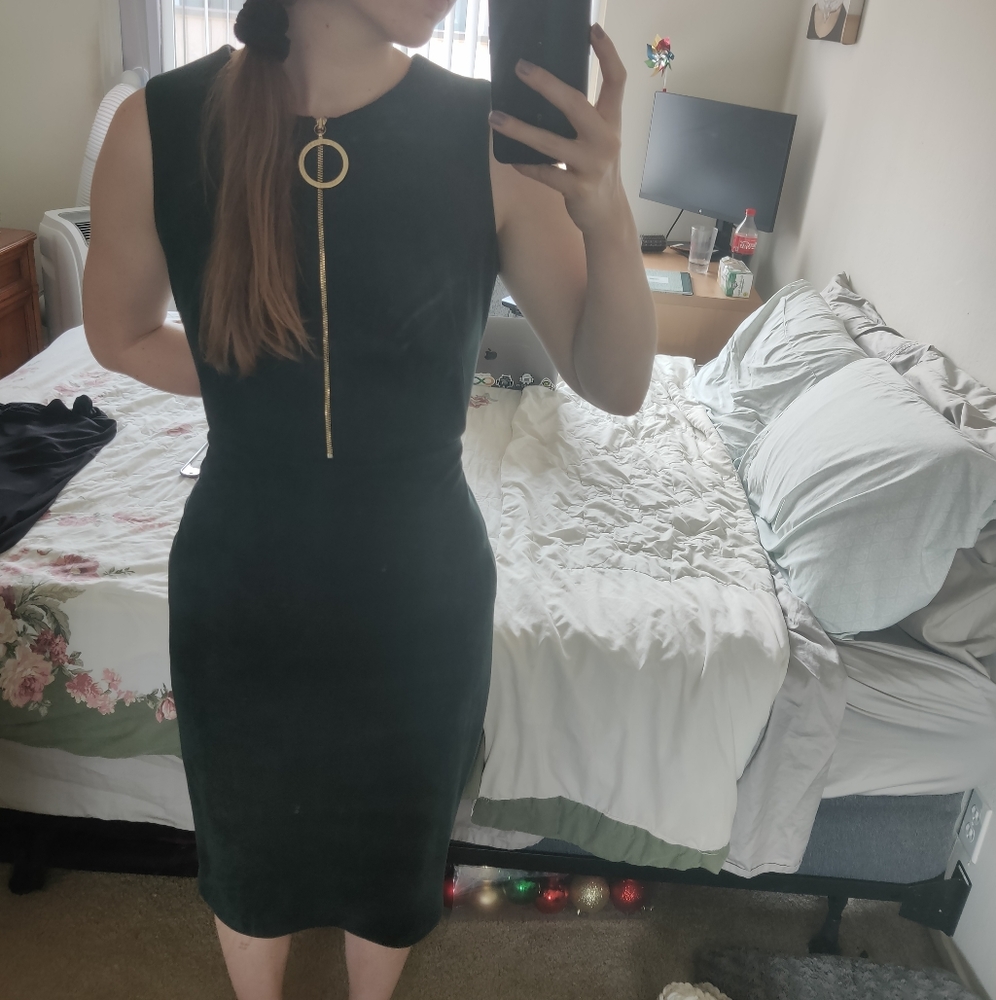 Faux suede dress